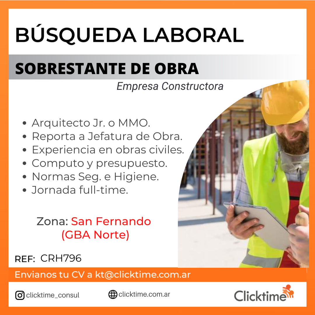 SOBRESTANTE DE OBRA – Clicktime